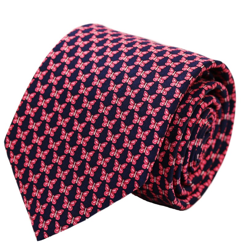 WITZROYS 100% Silk Ties for Men Handmade Neckties with Butterflies Printed+Gift box - Image 1